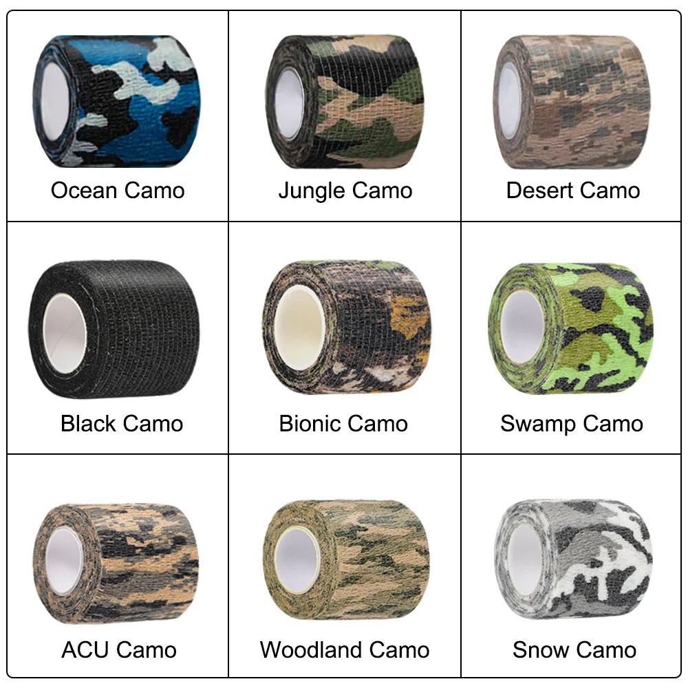 Nastro Mimetico Autoadesivo 4 Rotoli - Camouflage Per Attrezzature Outdoor E Caccia