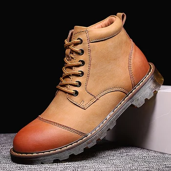 

New Winter Fashion Shoes Men Boots Fur Warm Snow Shoes Men Ankle Outdoor Men's Sneakers Footwear chelsea men boots