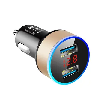 

3.1A Dual USB Car Charger With LED Display Universal Mobile Phone Car Chargers Fast Charging Adapter