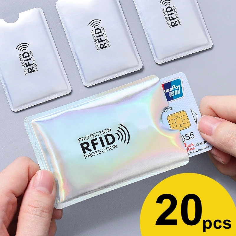 Anti Rfid Wallet Blocking Reader Lock Bank Card Holder Id Bank Card Case Protection Aluminium Metal Smart Anti-theft Credit