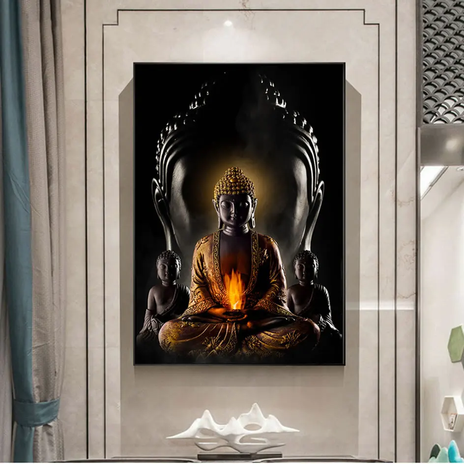 Buddha God Modern Wall Art Printed on Canvas