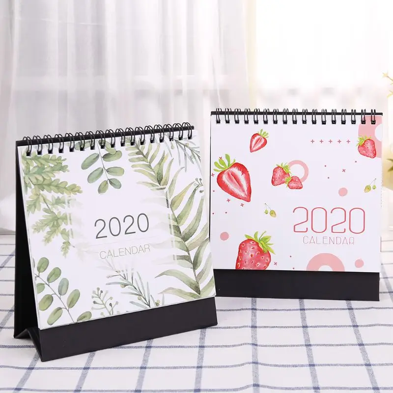 2020 цветной узор устанавливаемый на стол Бумага двойная катушка календарь с заметками ежедневный график планировщик стола годовой
