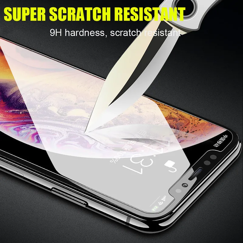 Закаленное стекло для iPhone XR X XS 11 Pro Max Защитная пленка экрана 7 8 Plus защитное 3