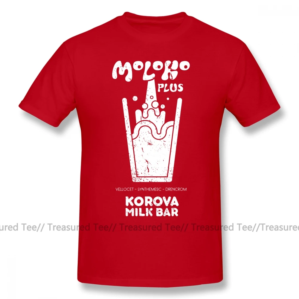 Заводная оранжевая футболка Moloko Plus A Clockwork оранжевая Футболка модная Милая футболка с коротким рукавом 100 хлопок мужская футболка с принтом - Цвет: Red