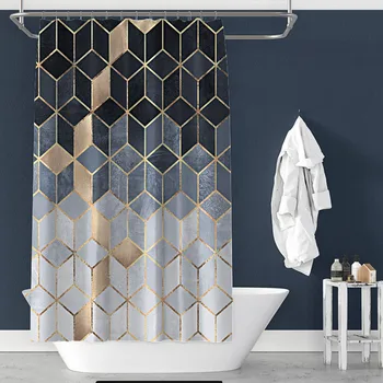 

Bathroom Curtain Checkered Thickened Polyester Shower Curtain Cloth Shower Partition Curtain Shower Waterproof Curtain Curtain