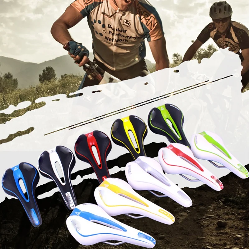 

Cycling Bicycle Saddle Seat Shock Absorbing Hollow Mountain Bike Saddle Cushion Bike Accessories With Multi Color Selection
