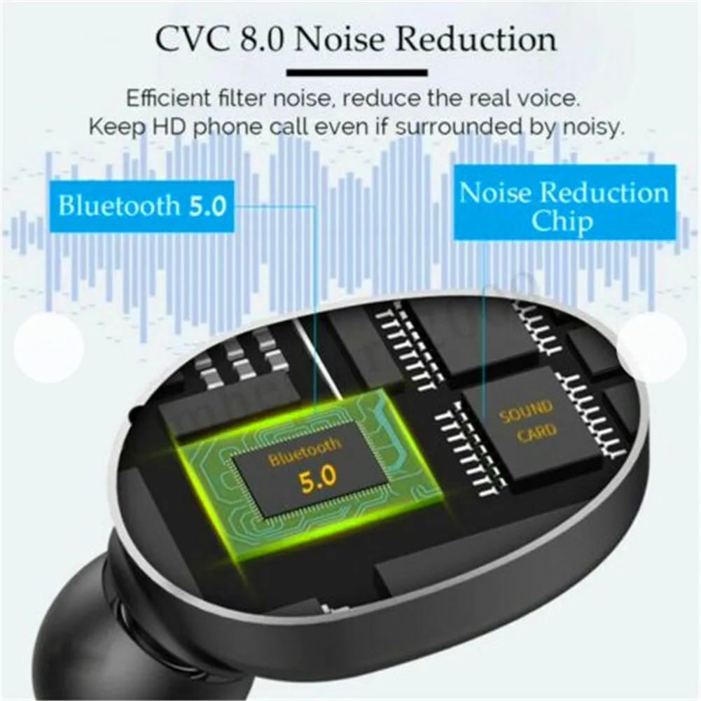 Tws-u8 Bluetooth 5,0 бинауральные беспроводные наушники акриловая стерео Спортивная гарнитура IPX7 пожизненная Водонепроницаемая гарнитура Мобильная мощность