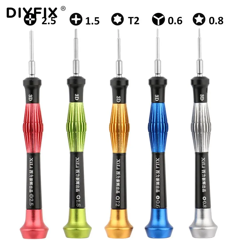 3D отвертка Магнитная T2 Torx 0,8 Pentalobe Y0.6 2,5 1,3 Phillips для iPhone XR XSMax мобильный телефон с отверстием для разборки ручных инструментов - Цвет: 5 in 1