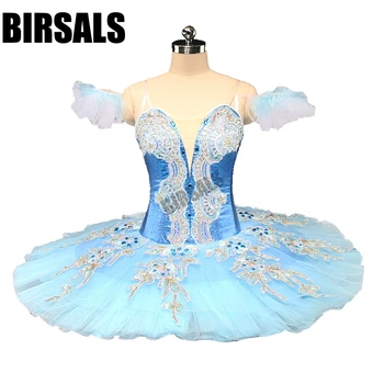 

Free Shipping Blue Fairy Professional Ballet Tutu Women Pancake Paltter Performance Blue Doll Stage Cosutme BT9161