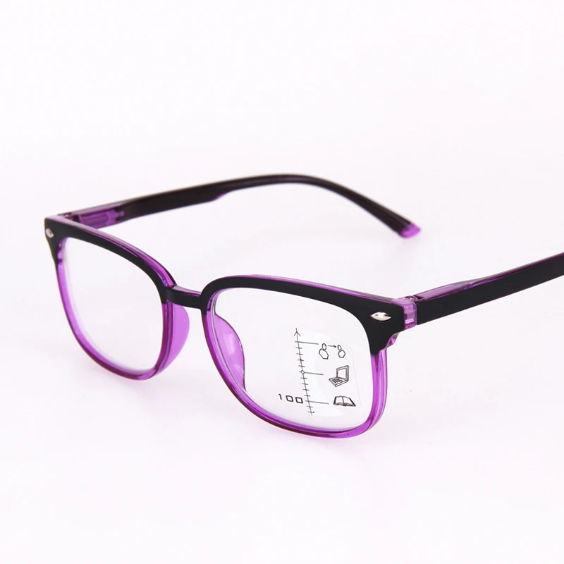 purple Zilead Мультифокальные Pregressive чтения очки против УФ Prebyopia очки для Для мужчин и Для женщин дальнозоркости очки - Цвет оправы: purple