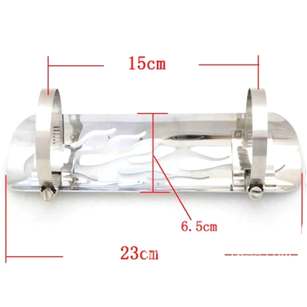 Flame Chrome Exhaust Muffler Pipe  Shield Cover Heel Guard For Cruiser