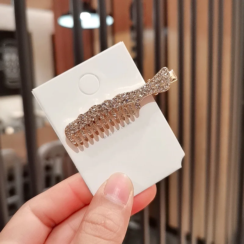 Neue Mode Schere voll bohrer luxus strass seite clip schnabel clip haarnadel Barrettes Frauen mädchen Haar Zubehör Headwear – Detail 9