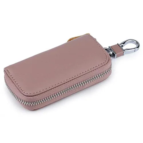 COMFORSKIN, Новое поступление, мужской кожаный бумажник для ключей, многофункциональный мужской брелок для ключей, мужской бумажник ключница для ключей - Цвет: Light Pink