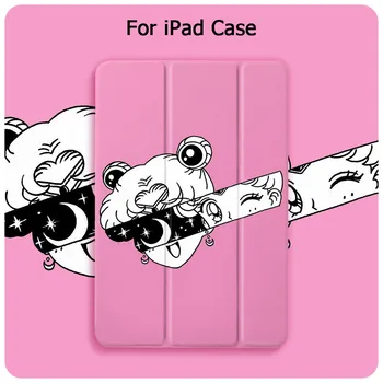 

Cute Sailor Moon Cases For iPad 2 3 4 Mini 1 2 3 4 5 Air 1 2 10.5 Pro 9.7 10.5 2017 2018 New Soft Leather Filp Tablet PC Cover