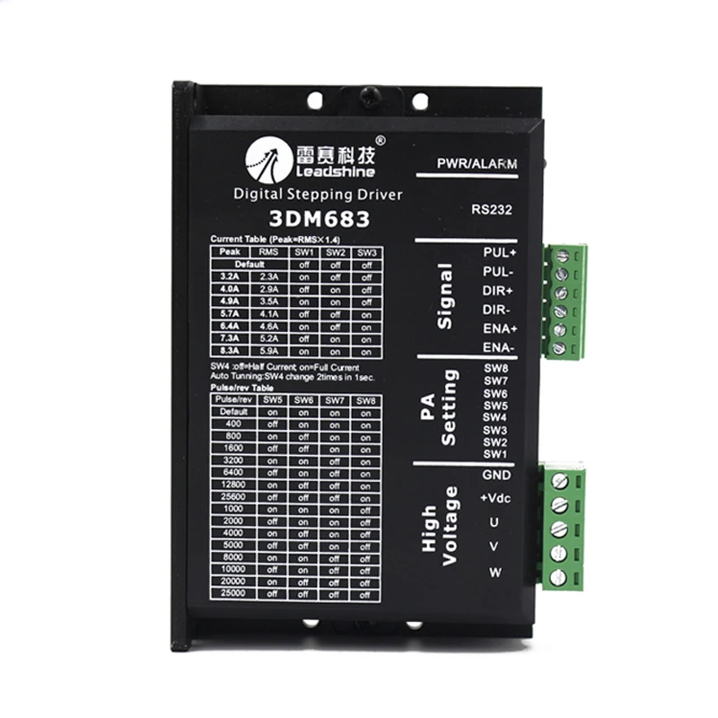 Leadshine 3 Phase Stepper Driver 3DM683 20-60VDC 0.5-8.3A for Engraving and Cutt
