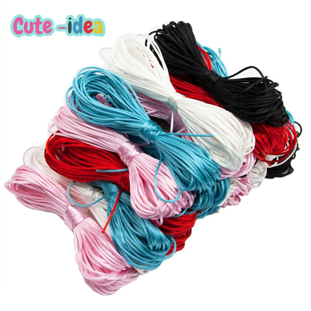 Cute-Idea 10m/lot 1.5mm Colorful Nylon Cord Thread Food Grade Baby Pacifier Clip Toys Accessories DIY Bracelet Braided String wholesale 49mm spool nylon cord cotton cord polyamide thread string high quality diy beading braided bracelet jewelry making