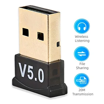 

USB Bluetooth Adapter for Mouse Keyboard Bluetooth 5.0 Wireless Audio Receiver Transmitter for PC