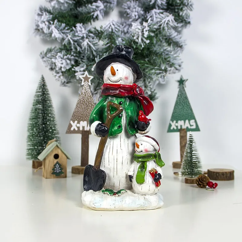 

Christmas Rustic Snowman Ornaments Painted Resin Winter Holiday Figurines Home Party Decorations Crafts Gifts Adornos De Navidad