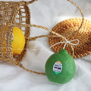

Green lemon shape candle mold 3d simulation lemon handmade candle making mold soap silicone mold