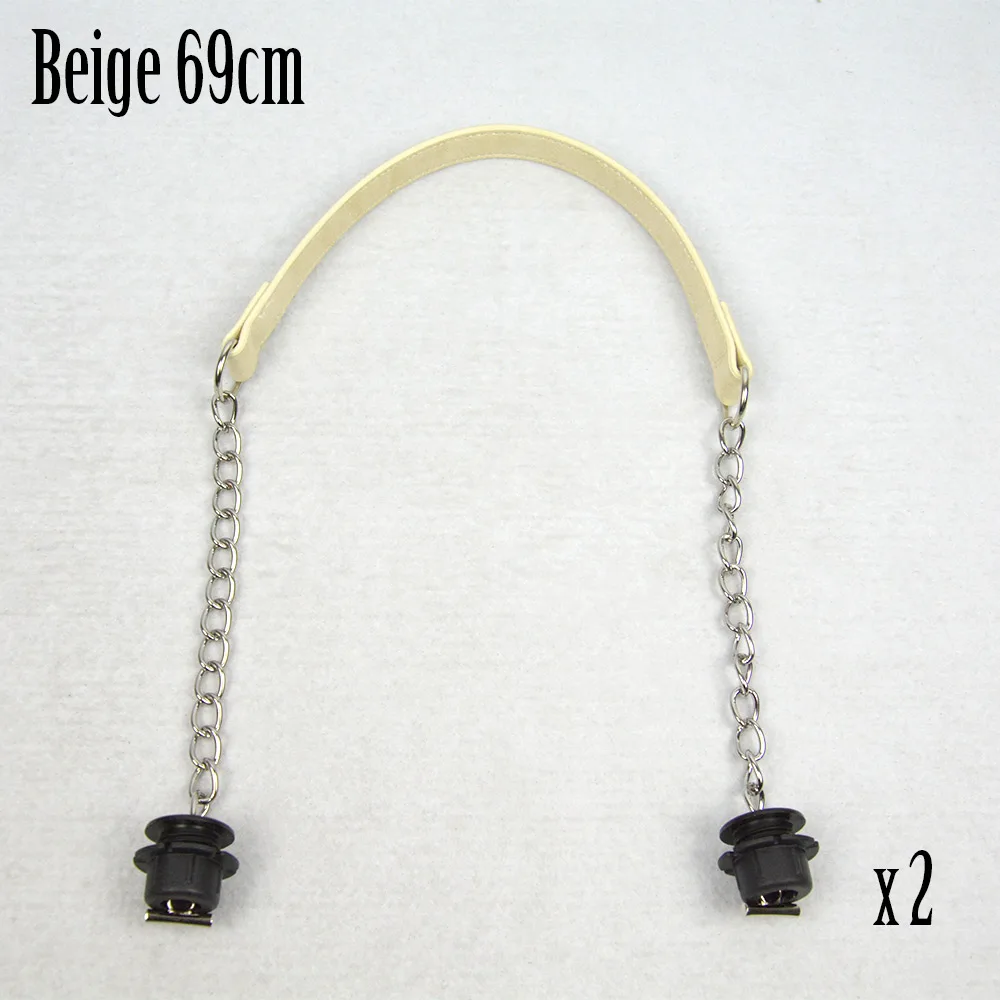 beige Новинка, Tanqu, 1 пара, нубук, плоская, серебряная, короткая, толстая, с одной цепочкой, с пряжкой, черные винты для Obag, O сумка, ручки для женской сумки - Цвет: beige