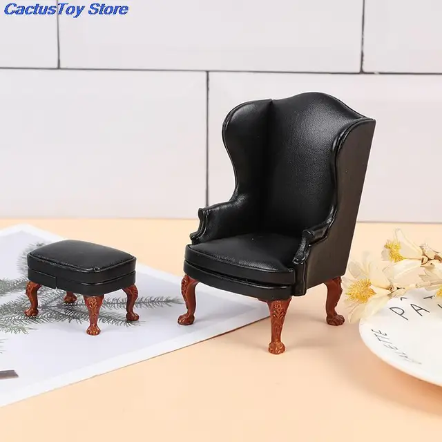 4 colors 1:12 Dollhouse Mini Furniture Miniature Rement Doll Accessories Leather Sofa With Pedal 1:12 Dollhouse Toys Decoration 4