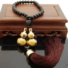 Деревянные бусины Будды, зеркало заднего вида для автомобиля, подвесной кулон, украшение интерьера, автомобильные аксессуары