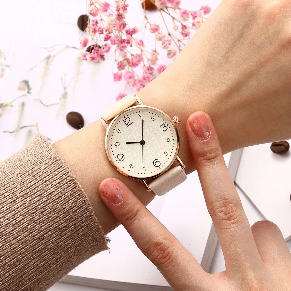 Casual Women Romantic Wrist Watch Leather Designer Ladies Clock Simple Dress Gfit Montre Femme (6)