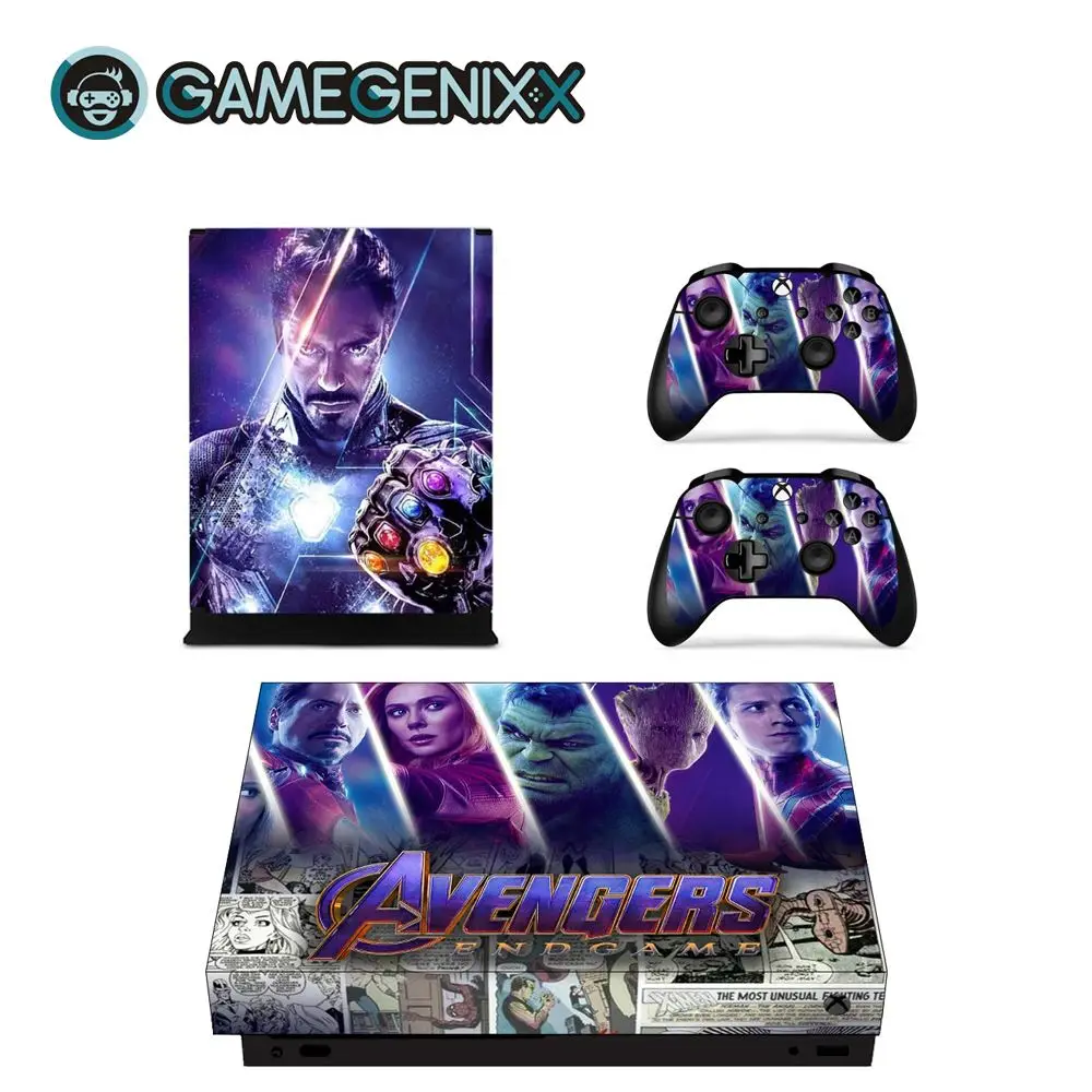 The Avengers GAMEGENIXX виток винилопласта с наклейкой для консоли Xbox One X и 2 контроллера-Мстители - Цвет: The Avengers