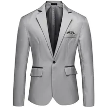 CYSINCOS мужской формальный приталенный формальный костюм на одной пуговице, блейзер с длинным рукавом, хлопковое пальто, пиджак, мужской блейзер