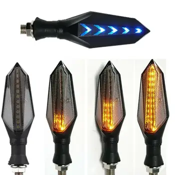 

2pcs Motorcycle Turn Signal Led Lights Indicators Lamps Motorcycle Turn Signal Two-color 17led Signal Light Warning Light
