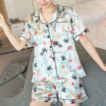 

Women Pyjamas Short Sleeves Ladies Pajama Sets Shorts Cute Sleepwear Homewear Pyjamas mujer verano Comfortable JAYCOSIN 2020