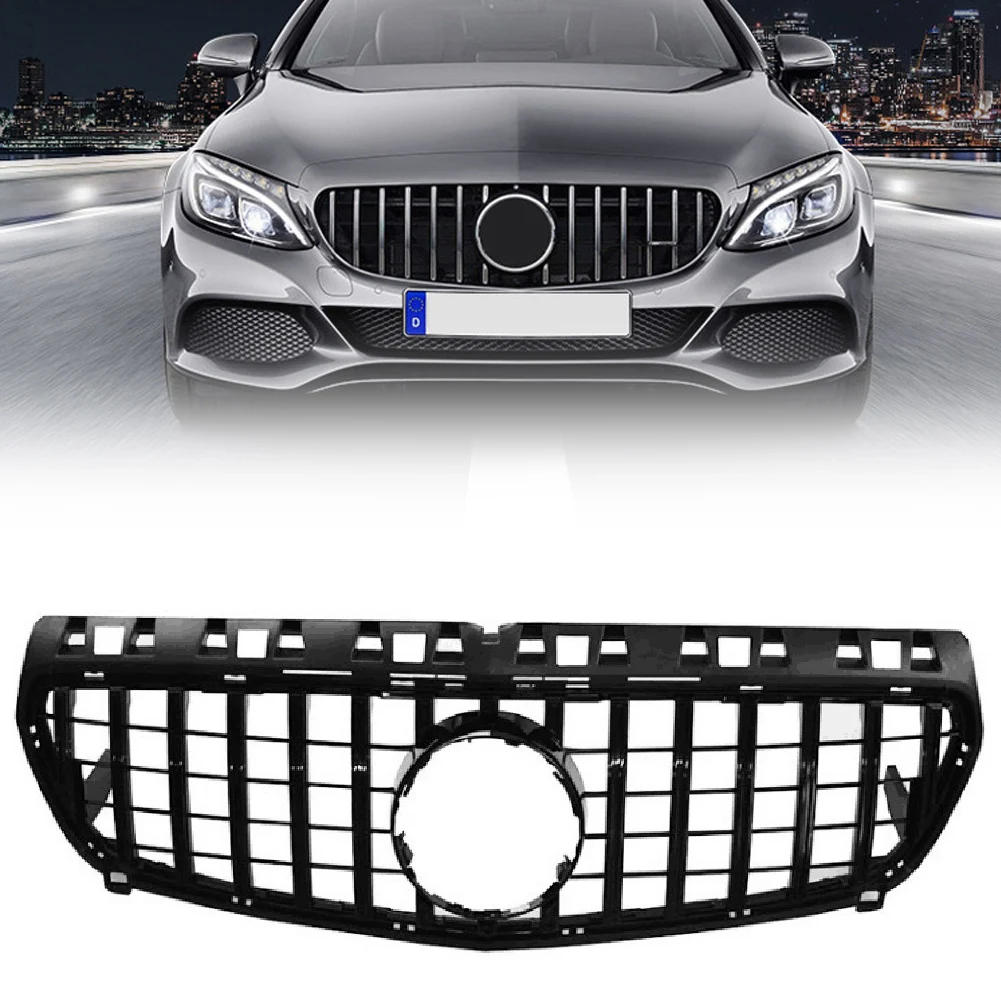 

W176 GT R grille grill A Class A45 AMG Look Glossy Black A180 A200 A250 A45 grills without emblem For pre-facelift model 09/2015