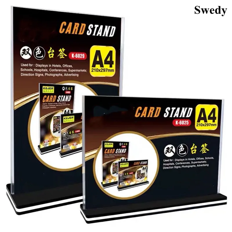 

Двусторонний акриловый держатель для вывесок A4 8,5x11-T, пластиковый держатель для вывесок, брошюр, листовок, меню