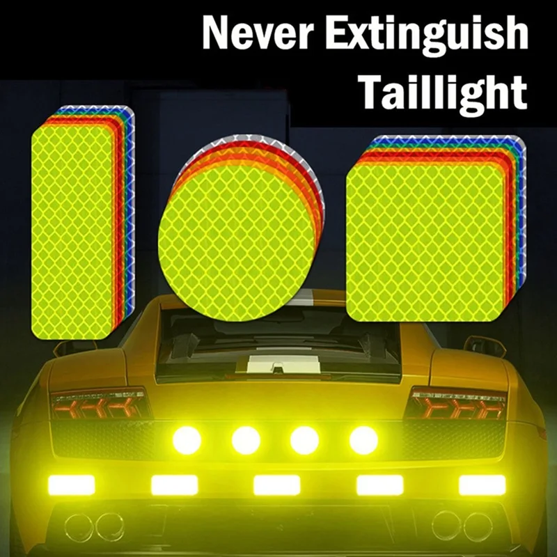 10pcs Safety Reflective Warning Strip Tape Car Bumper Reflective Strips Secure Reflector Stickers Decals Car Styling
