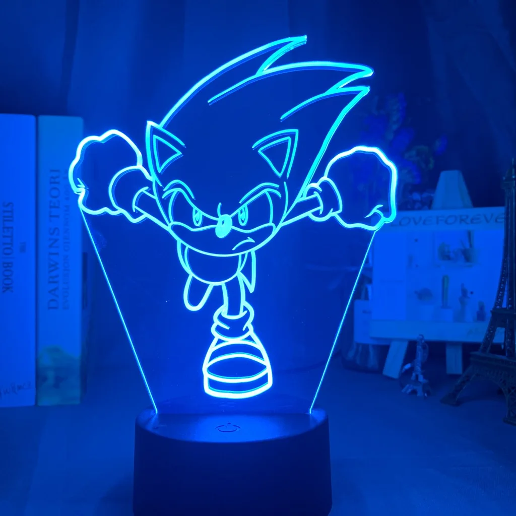  Game Sonic The Hedgehog Kids LED Night Light Home Decorative Lamp Child Kids Baby Gift 7 Color Chan - 32969872998
