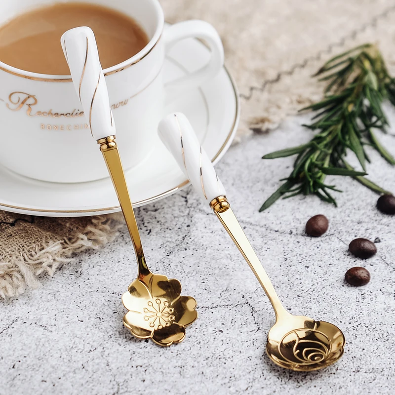 Kitchen tableware stainless steel spoon tea, dessert, ice cream, coffee, dessert spoon creative mixing spoon