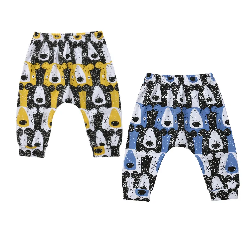 Pudcoco/штаны-шаровары для новорожденных мальчиков и девочек с рисунком медведя