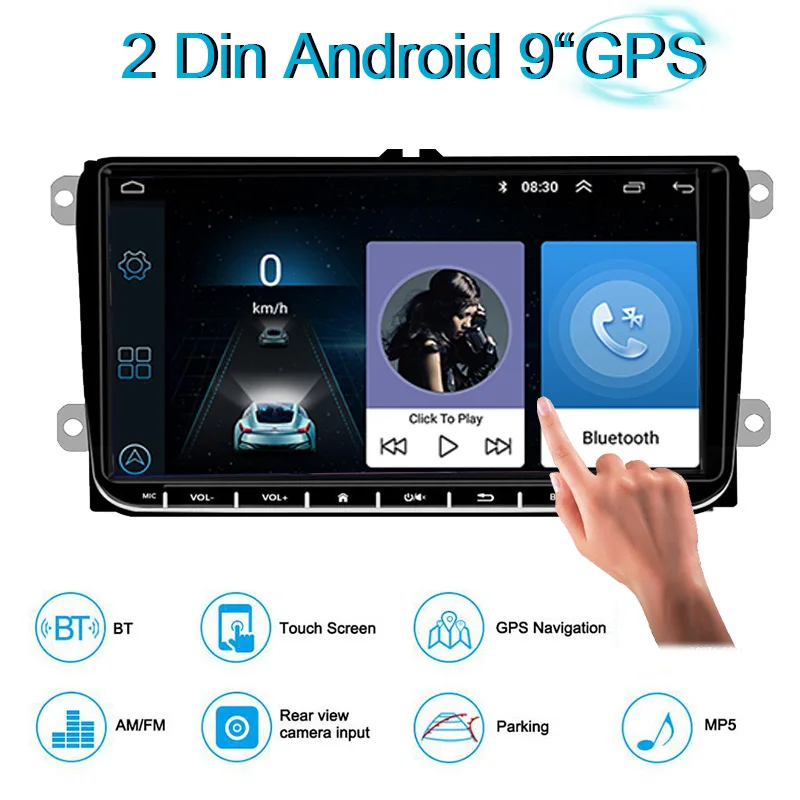 9 'ƈ Din GPS Android автомобильный радиоприемник для VW/Seat + Carplay Airplay Siri FM BT CAM