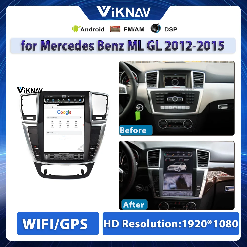 

Android Vertical Screen Car Radio DVD Multimedia for Mercedes Benz ML GL 2012-2015 Stereo player GPS Navigation 12inch