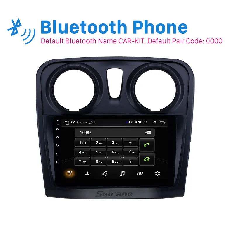 Seicane 9 дюймов Автомобильный мультимедийный плеер 2 din Android 8,1 для Renault Dacia Sandero 2012 2013- с задней камерой