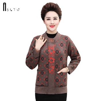 

ASLTW Cashmere Cardigan Coat New Autumn Winter O Neck Cardigan Coat Women Plus Size Thick Sweater Outwear Knitted Coat