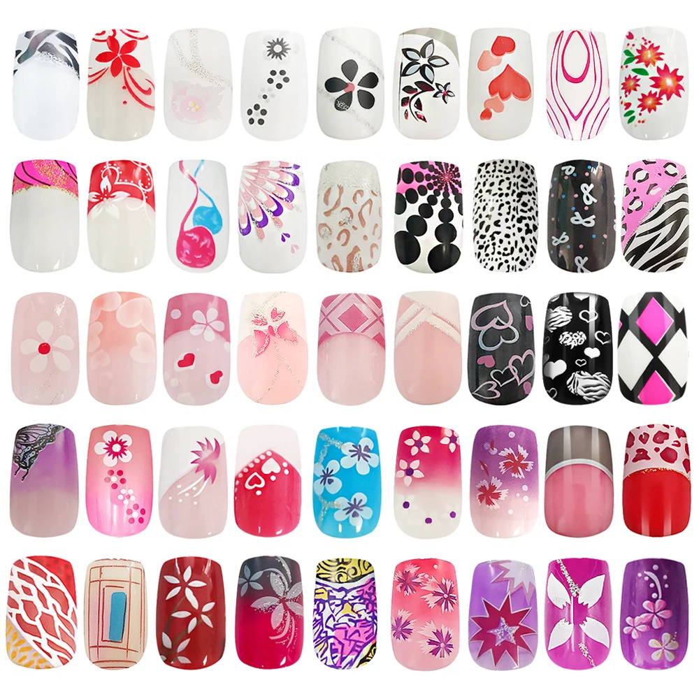 Fake Nails Operation-Nail-Tips Designs 96-Colors Simple 24pcs with Girl And Convenient