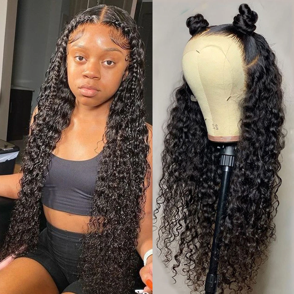 HOT SALES! Water Wave Lace Front Wig 13x4 Lace Frontal Human Hair Wigs Brazilian HD Deep Wave Curly Human Hair Wigs For Women Wet And Wavy