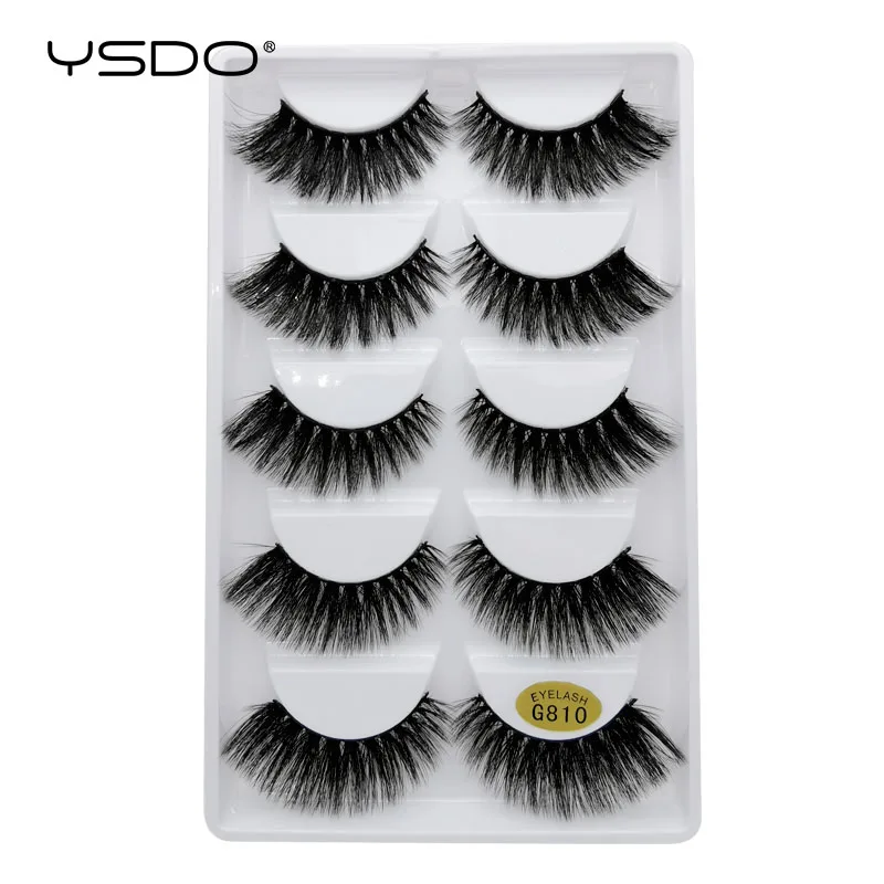 YSDO 5 пар ресницы maquillaje 3d ресницы из меха норки натуральные ресницы ручной работы накладные ресницы объем 3d норковые ресницы