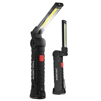 

2 Pack LED Work Light, COB Rechargeable Adjustable LED Flashlight Inspection Light for Car Repair with Magnetic Base, 360°Rotate