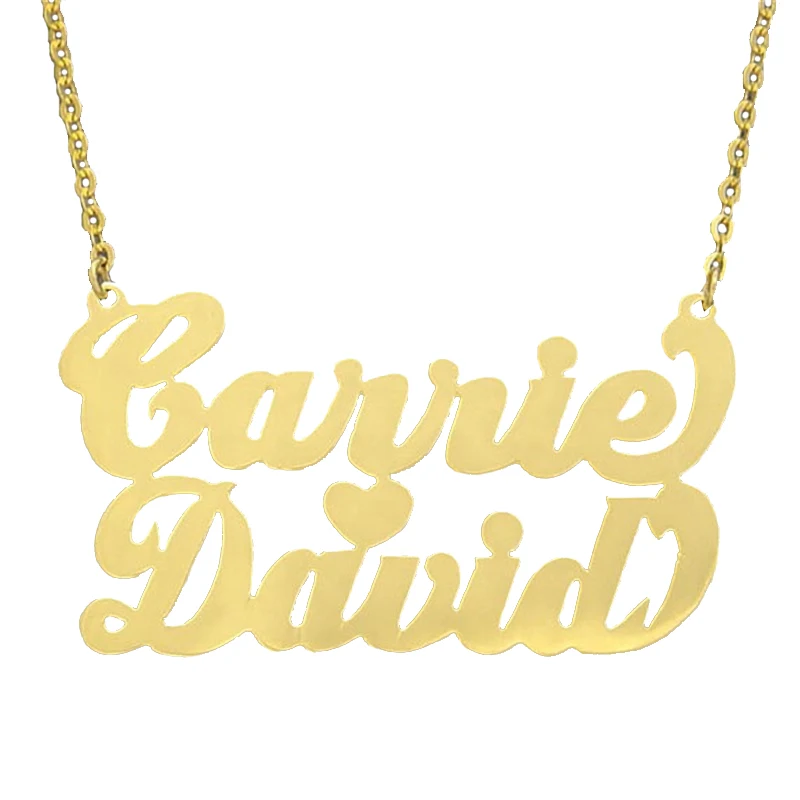 

Double Name Silver 925 Necklace Personalized Gold Plated Custom Two Name Necklace Letter Pendant Valentine Gift for Girlfriend