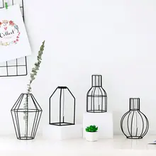 Цветочный горшок кованая железная ваза стеклянная пробирка офисная 4 стиля балкон геометрическое настольное украшение цветок для домашнего декора стенд креативный