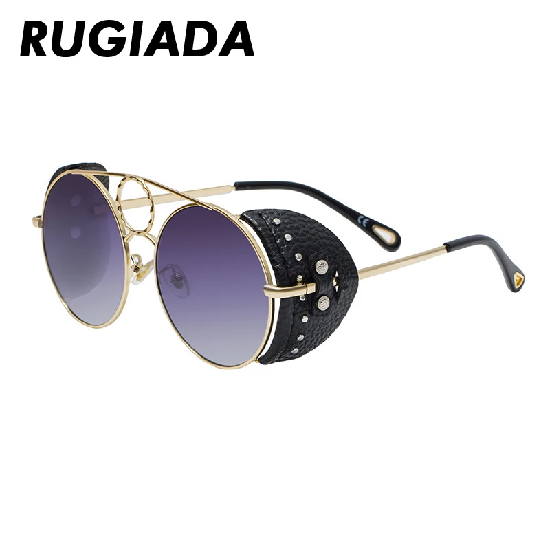 RUGIADA брендовые новые модные женские поляризационные солнцезащитные очки в стиле стимпанк для мужчин для вождения Панк кожаные женские солнцезащитные очки RA2015