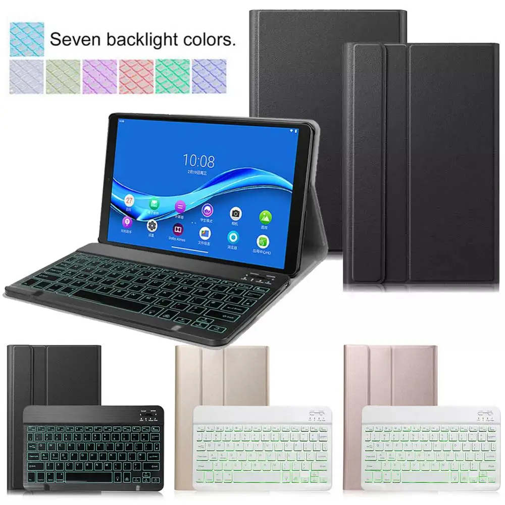 Custodia Per Tastiera Retroilluminata Per Lenovo Tab M10 Fhd Plus Tb-X606F Tb-X606X 10.3 "Tb-X306F X505 X605 Tablet Cover Magnetica Funda