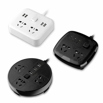 

Extension Lead USB Socket Power Strip Panel with Independent Security Door 2/3AC Outlets USB Charger Port Power Switch Socket